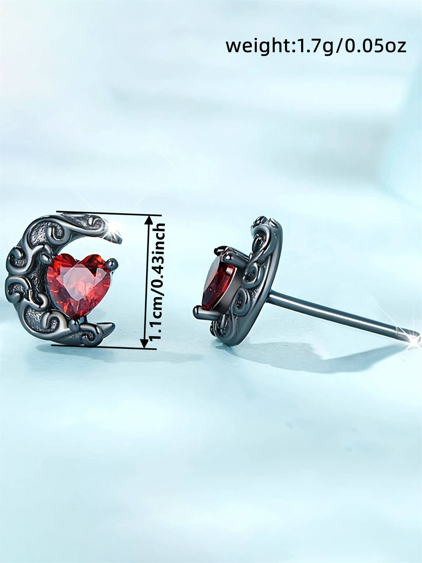 Romantic Cubic Zirconia Heart Stud Earrings For Women Wedding Gift_voghion.com