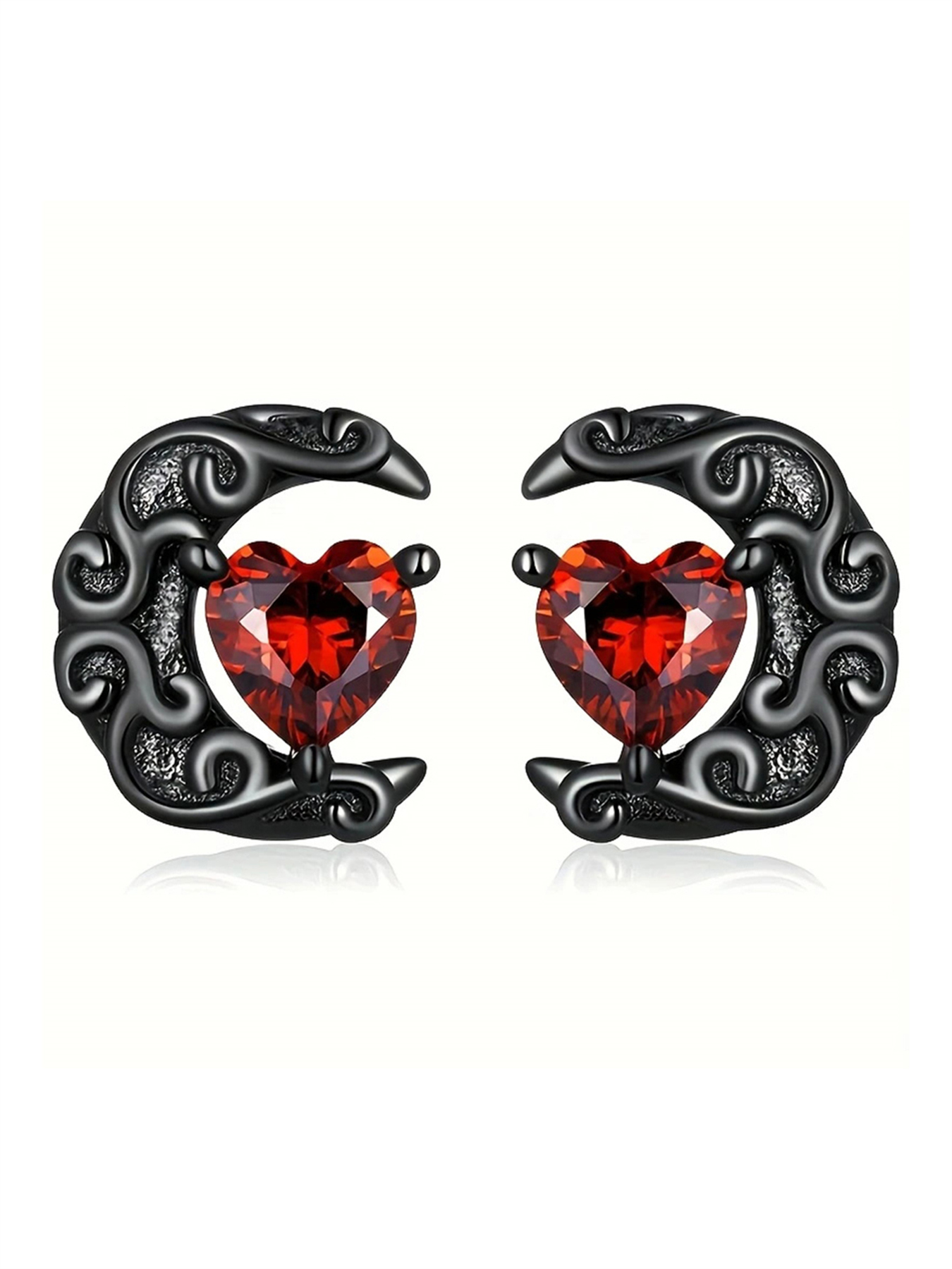 Romantic Cubic Zirconia Heart Stud Earrings For Women Wedding Gift_voghion.com