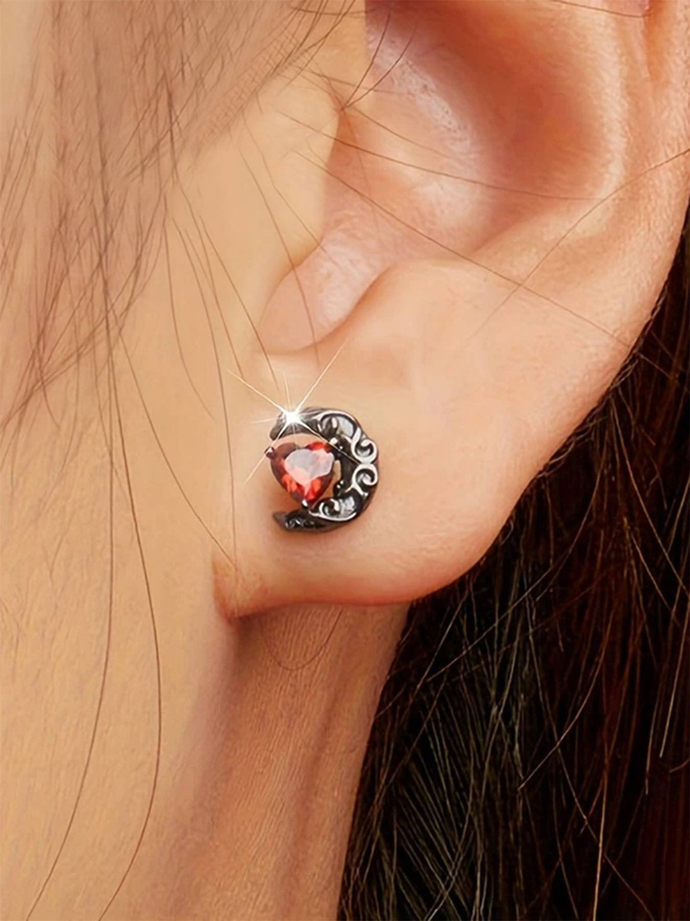 Romantic Cubic Zirconia Heart Stud Earrings For Women Wedding Gift_voghion.com