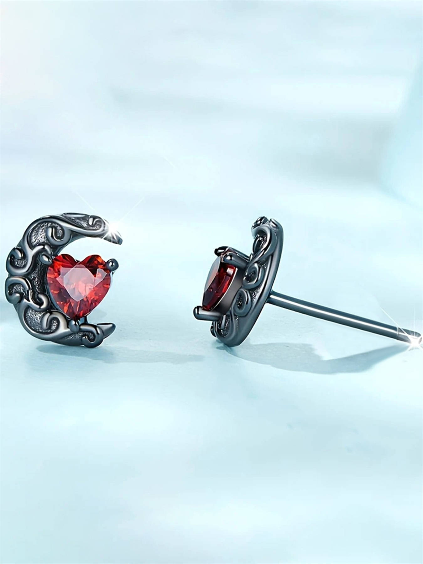 Romantic Cubic Zirconia Heart Stud Earrings For Women Wedding Gift_voghion.com
