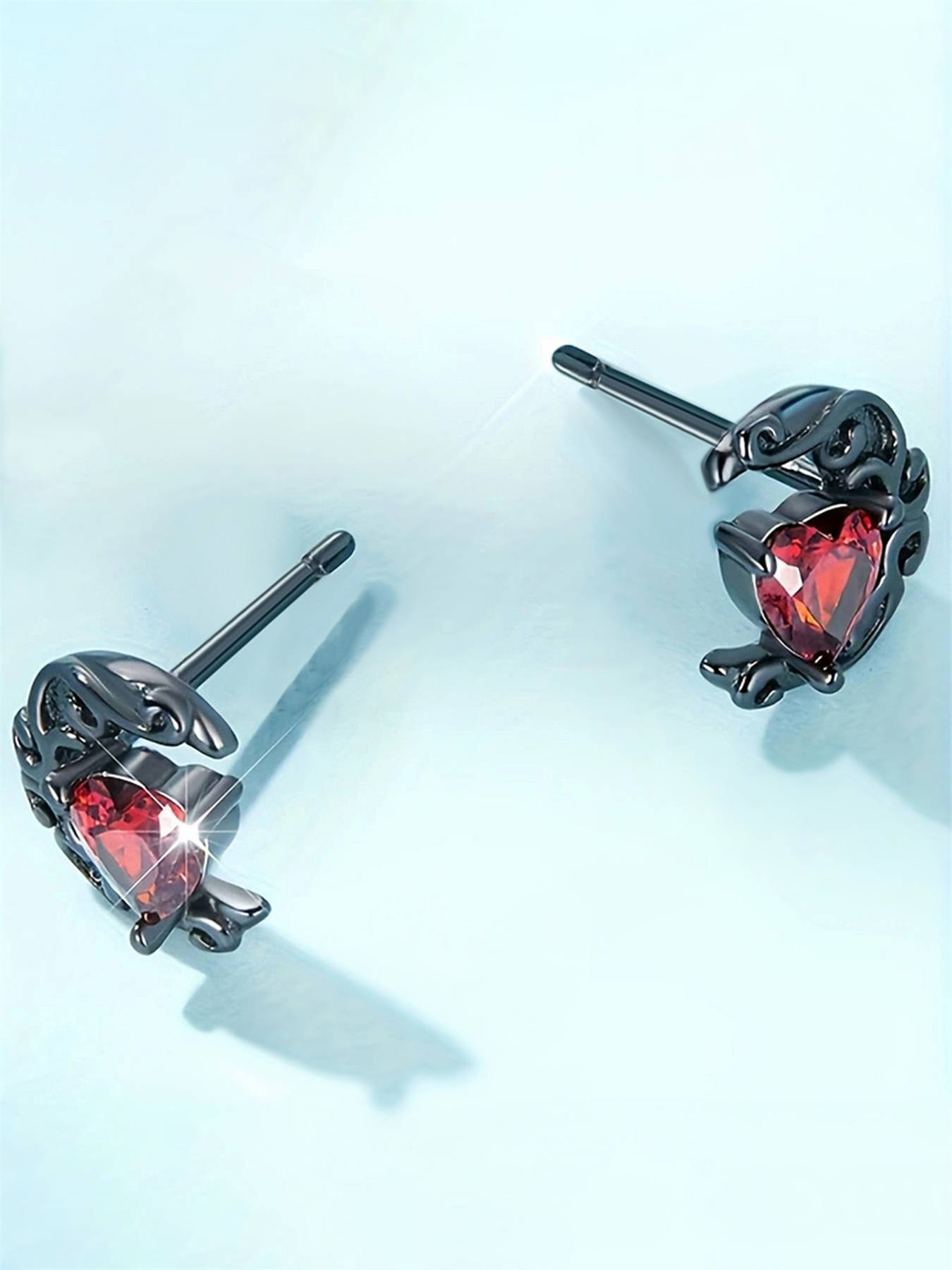 Romantic Cubic Zirconia Heart Stud Earrings For Women Wedding Gift_voghion.com
